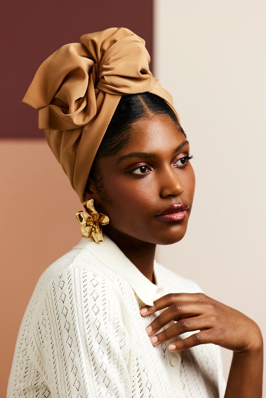 Turbans femme fil métal - AFRICAINE MACADAMIA - Indira de paris