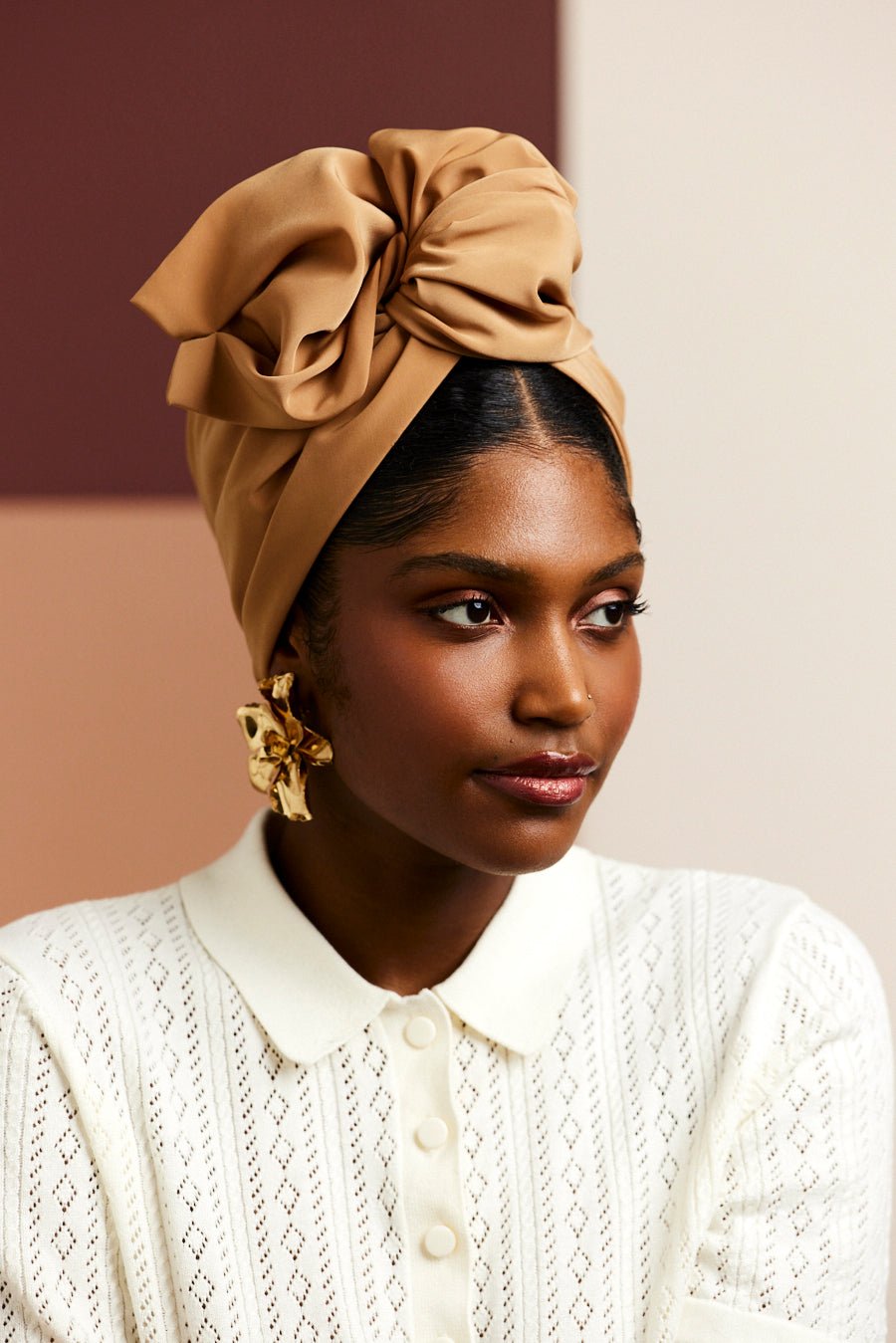Turbans femme fil métal - AFRICAINE MACADAMIA - Indira de paris