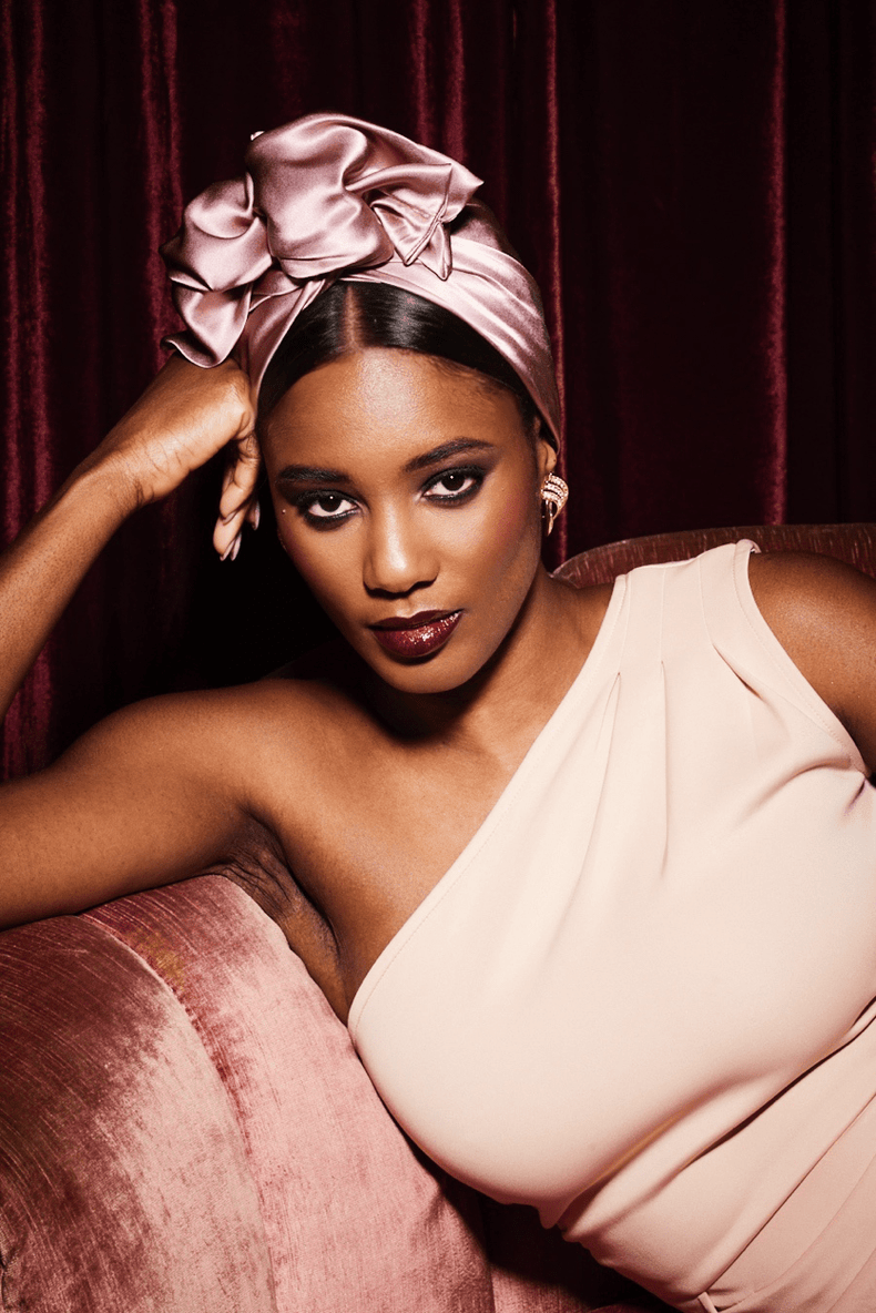 Turbans femme fil métal - AFRICAINE SOIE - MAUVE - Indira de paris