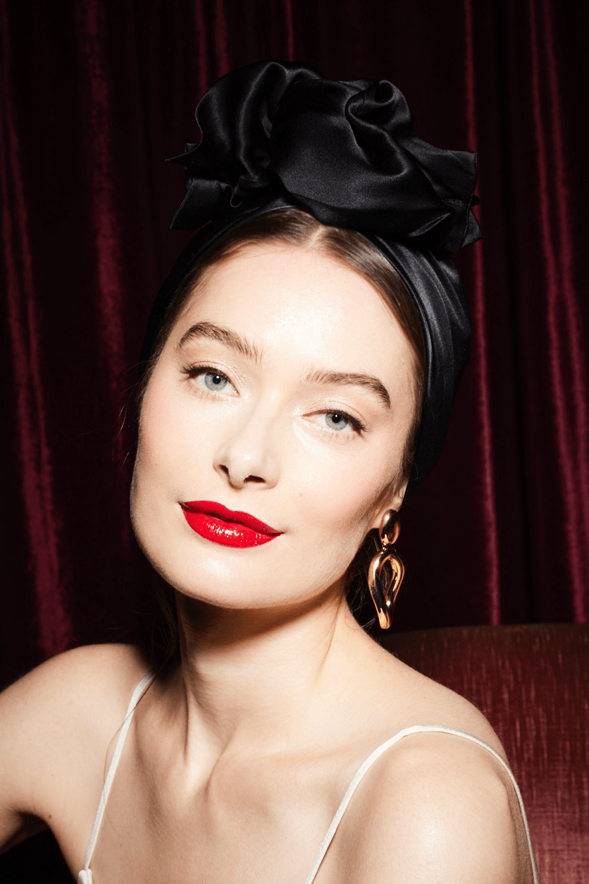 Turbans femme fil métal - AFRICAINE SOIE - NOIR - Indira de paris