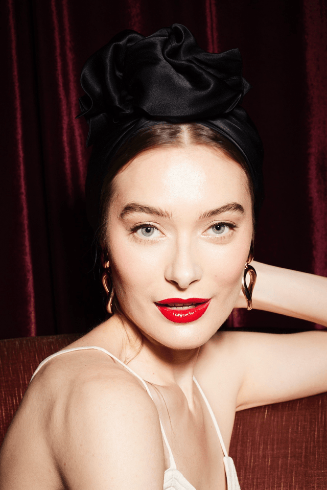 Turbans femme fil métal - AFRICAINE SOIE - NOIR - Indira de paris