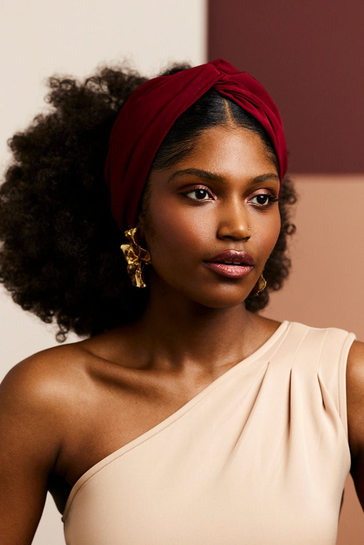 Bandeau cheveux femme - BANDEAU - Californienne - CERISE - Indira de paris