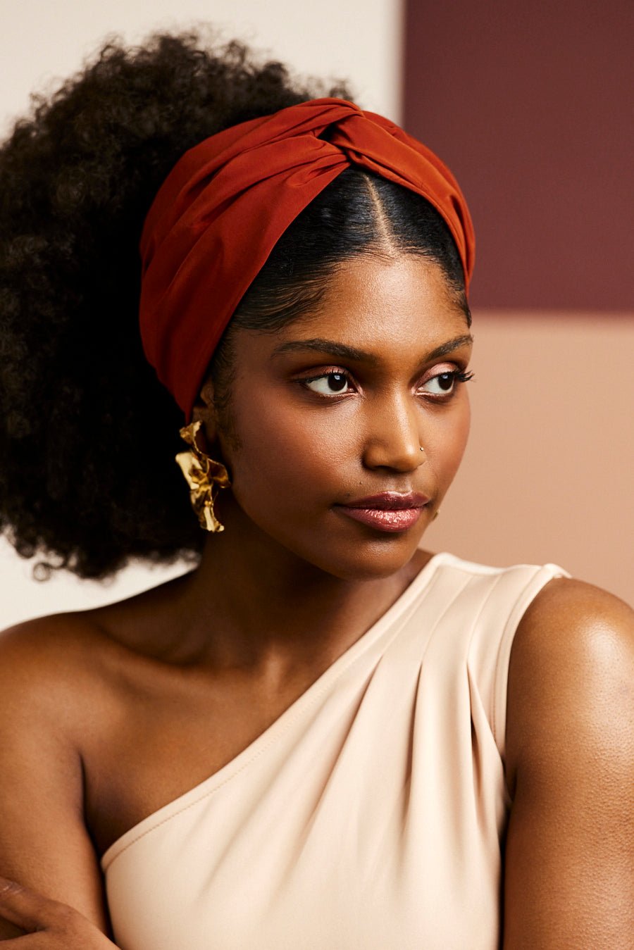 Bandeau cheveux femme - BANDEAU - Californienne Orange brûlé - Indira de paris