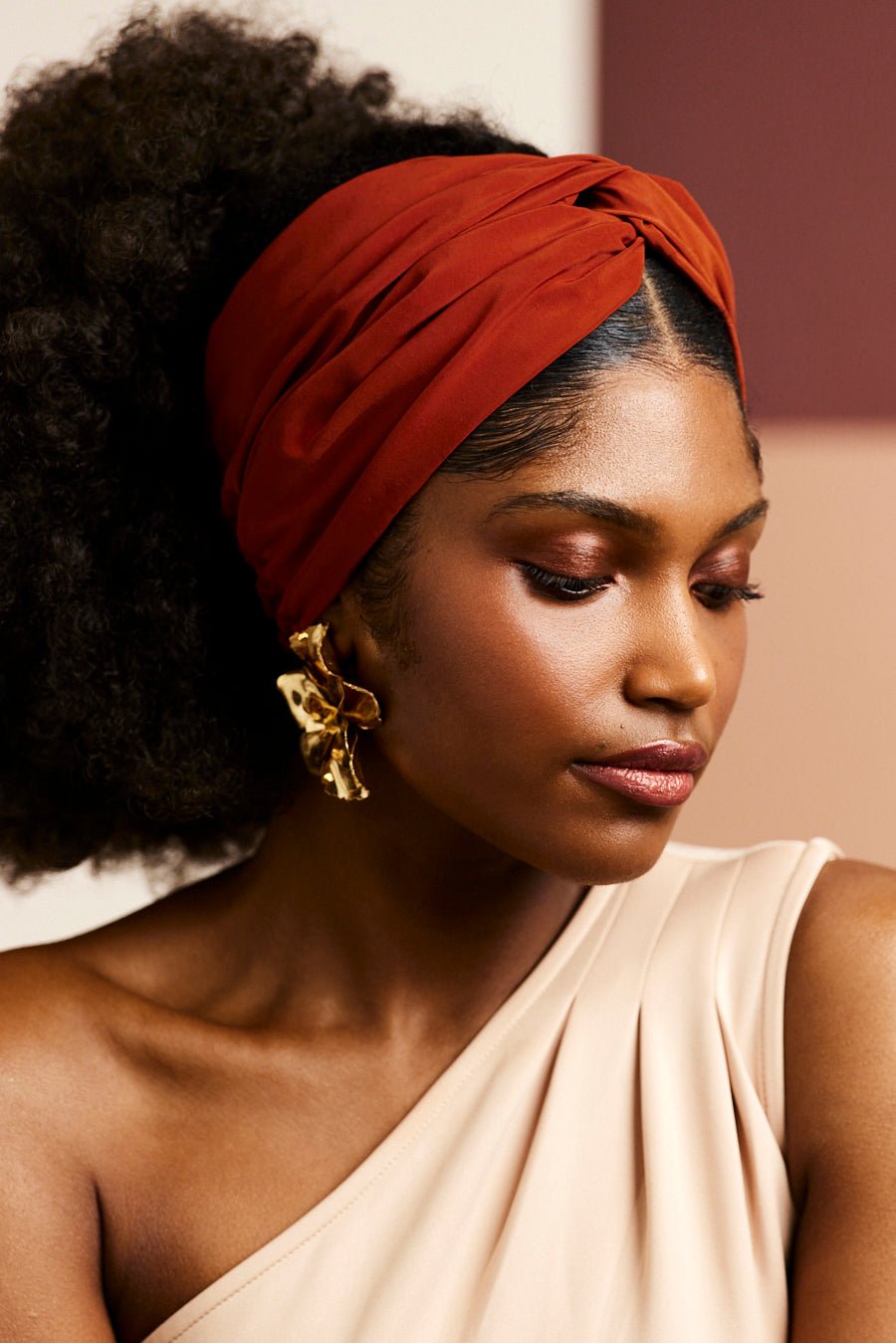 Bandeau cheveux femme - BANDEAU - Californienne Orange brûlé - Indira de paris