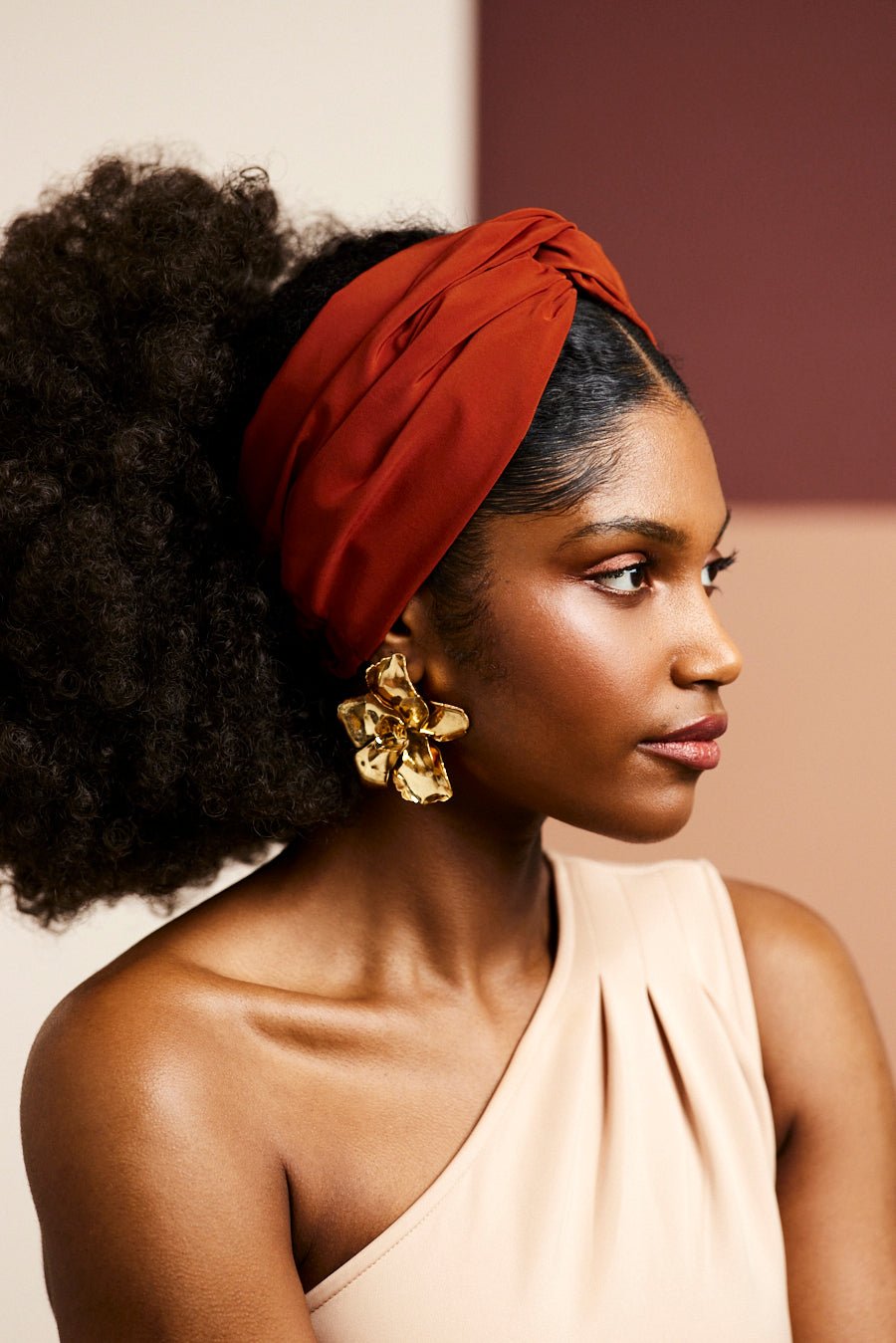 Bandeau cheveux femme - BANDEAU - Californienne Orange brûlé - Indira de paris