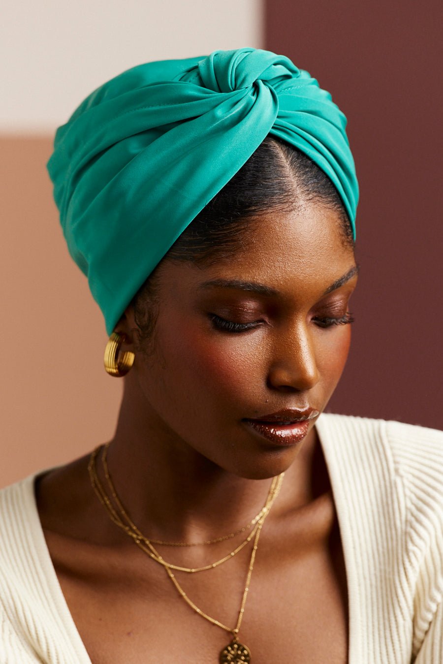 Turbans femme modulable - CUBAINE AQUA - Indira de paris