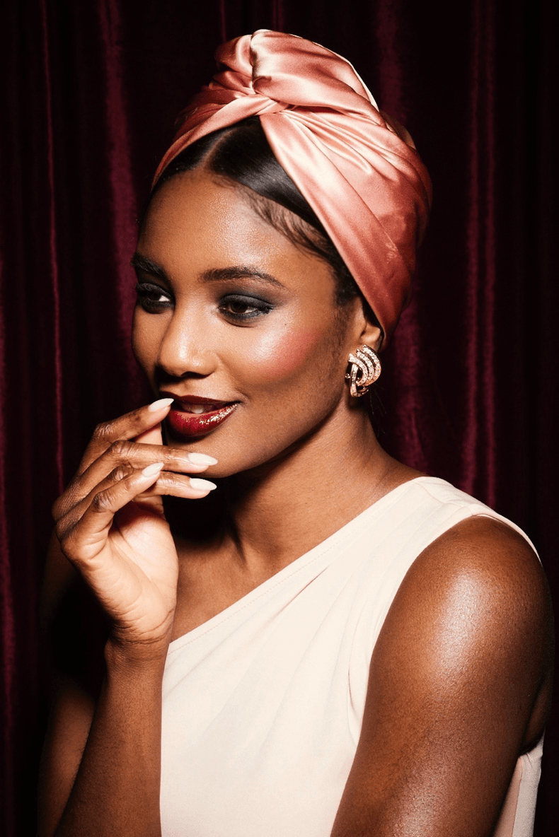 Turbans femme modulable - CUBAINE SOIE - CORAIL - Indira de paris