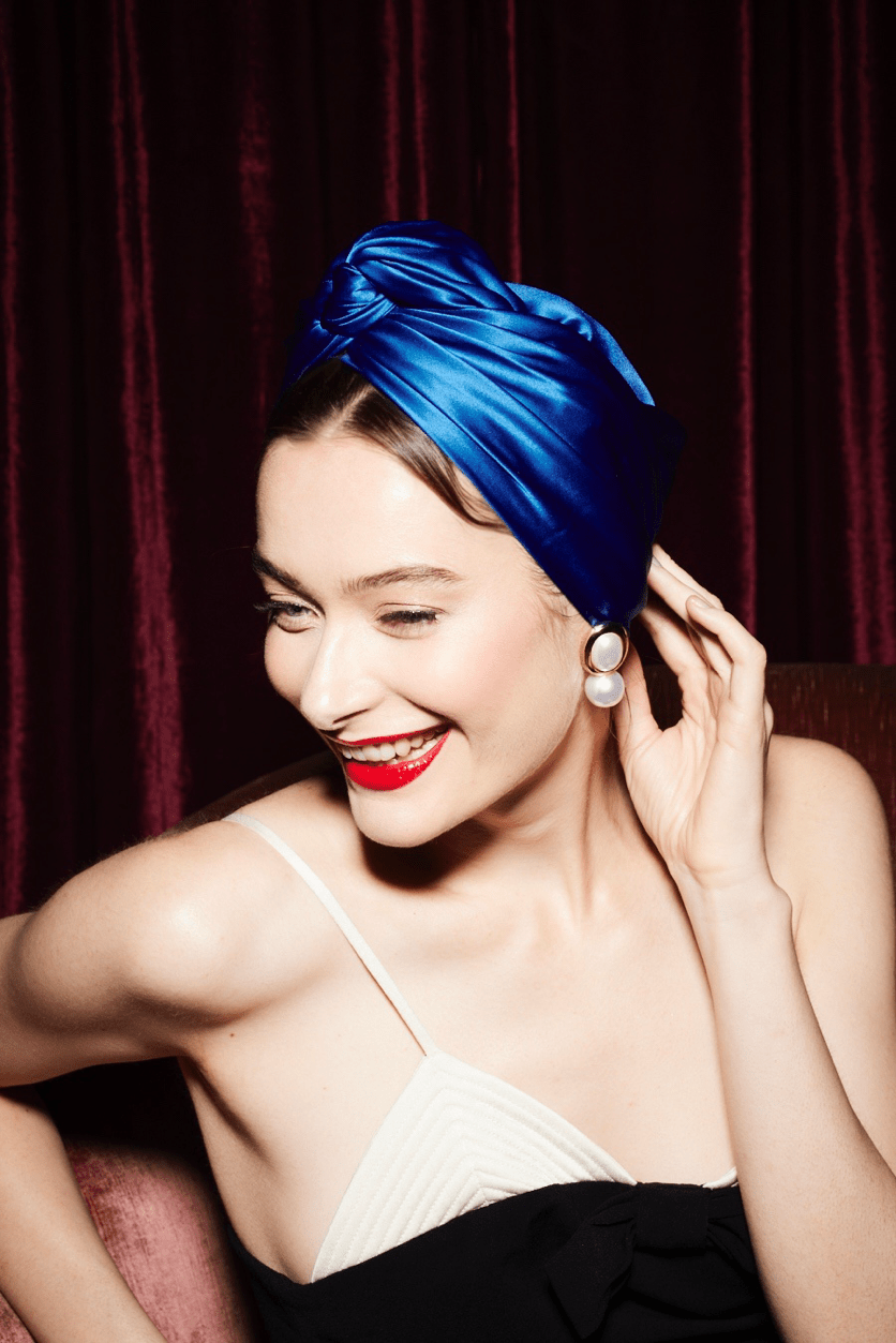 Turbans femme modulable - CUBAINE SOIE - ELECTRIQUE - Indira de paris