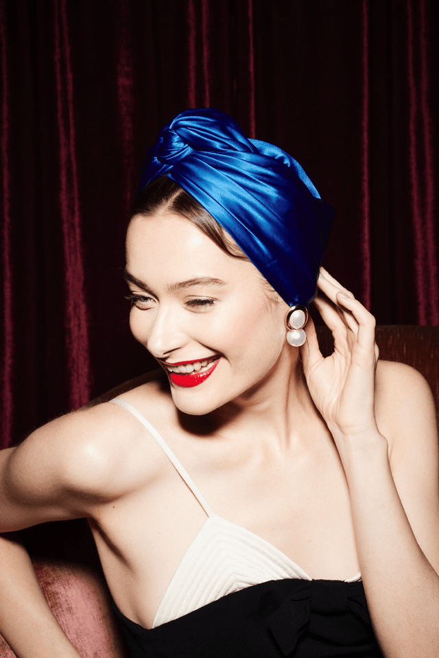 Turbans femme modulable - CUBAINE SOIE - ELECTRIQUE - Indira de paris