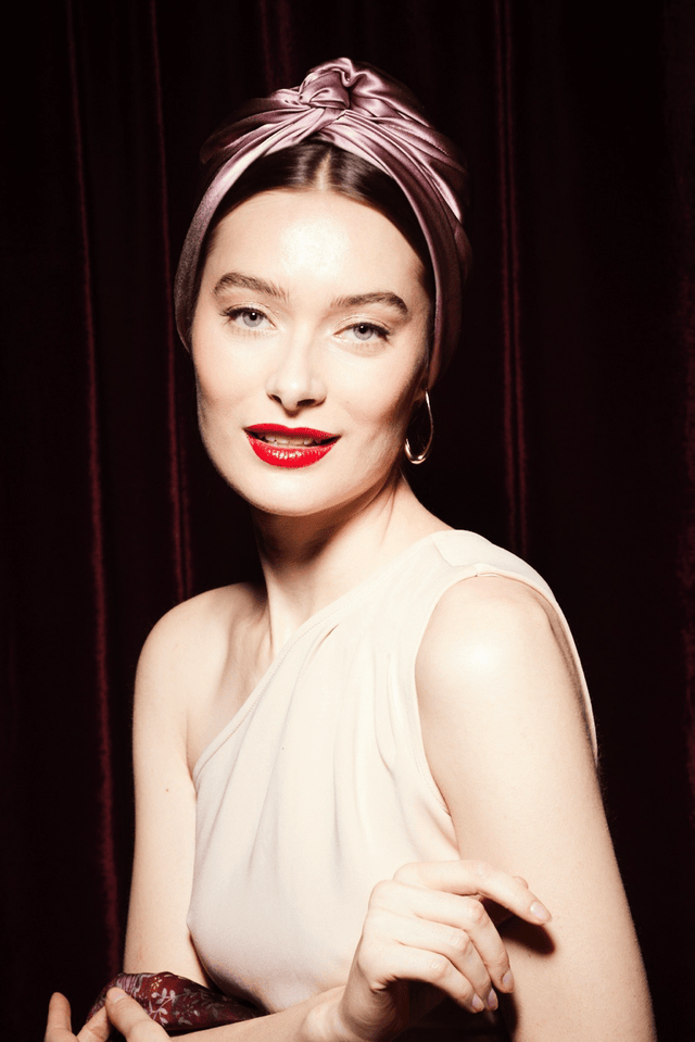 Turbans femme modulable - CUBAINE SOIE - MAUVE - Indira de paris