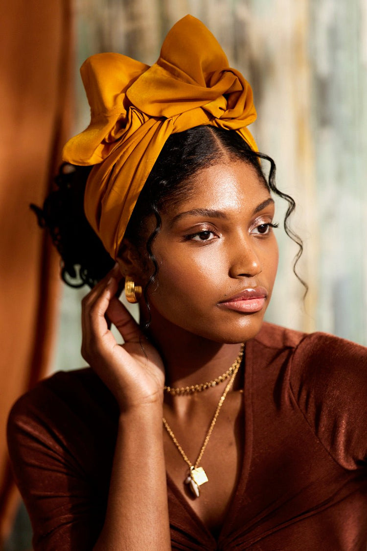 Bandeau cheveux femme fil métal - HEADBAND FLEXIBLE - Flexband Moutarde - Indira de paris