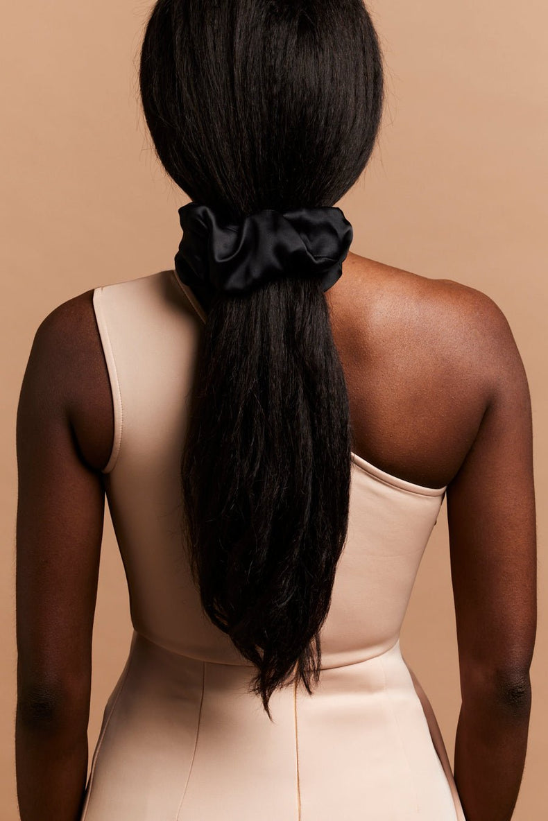 Chouchou - MAXI CHOUCHOU SOIE - NOIR - Indira de paris
