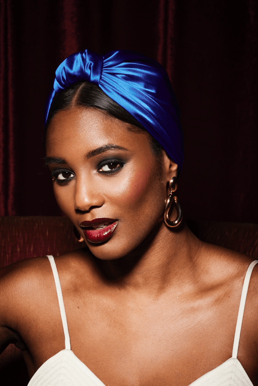 Foulard cheveux femme - PARISIENNE SOIE - BLEU ELECTRIQUE - Indira de paris