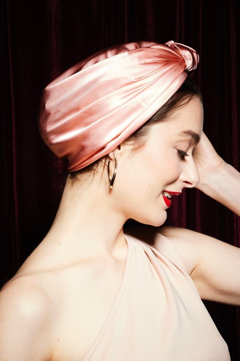 Foulard cheveux femme - PARISIENNE SOIE - CORAIL - Indira de paris