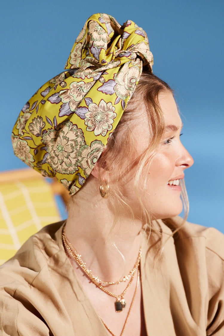 Turbans femme fil métal-TURBAN AFRICAINE ADELE- Indira de paris