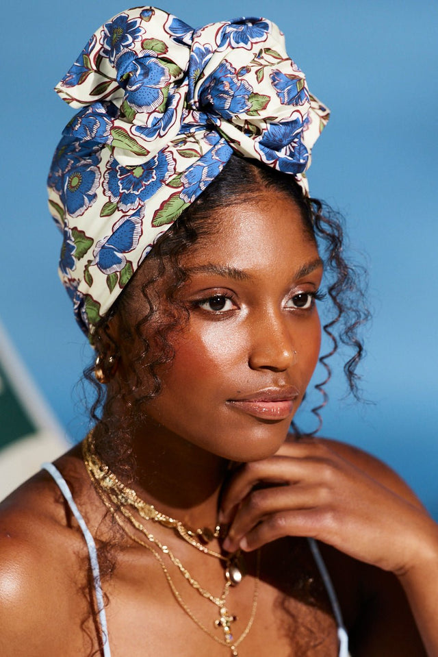 Turbans femme fil métal-TURBAN AFRICAINE LEA- Indira de paris