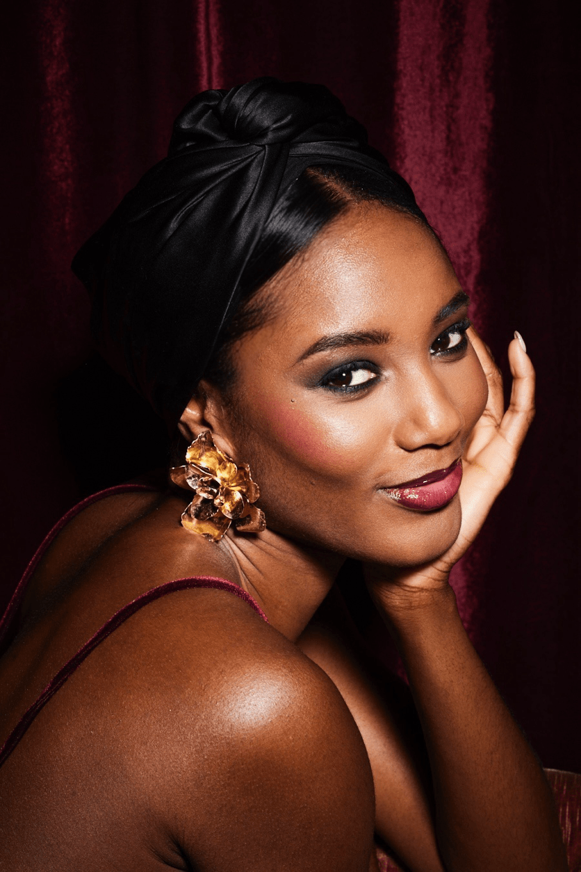 Turbans femme modulable - CUBAINE SOIE - NOIR - Indira de paris