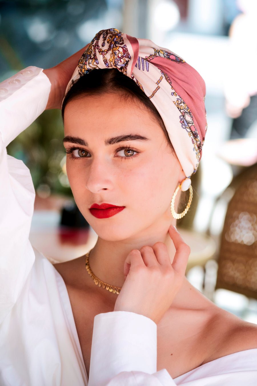 Turbans complets rétro-Parisienne Jade Rose- Indira de paris
