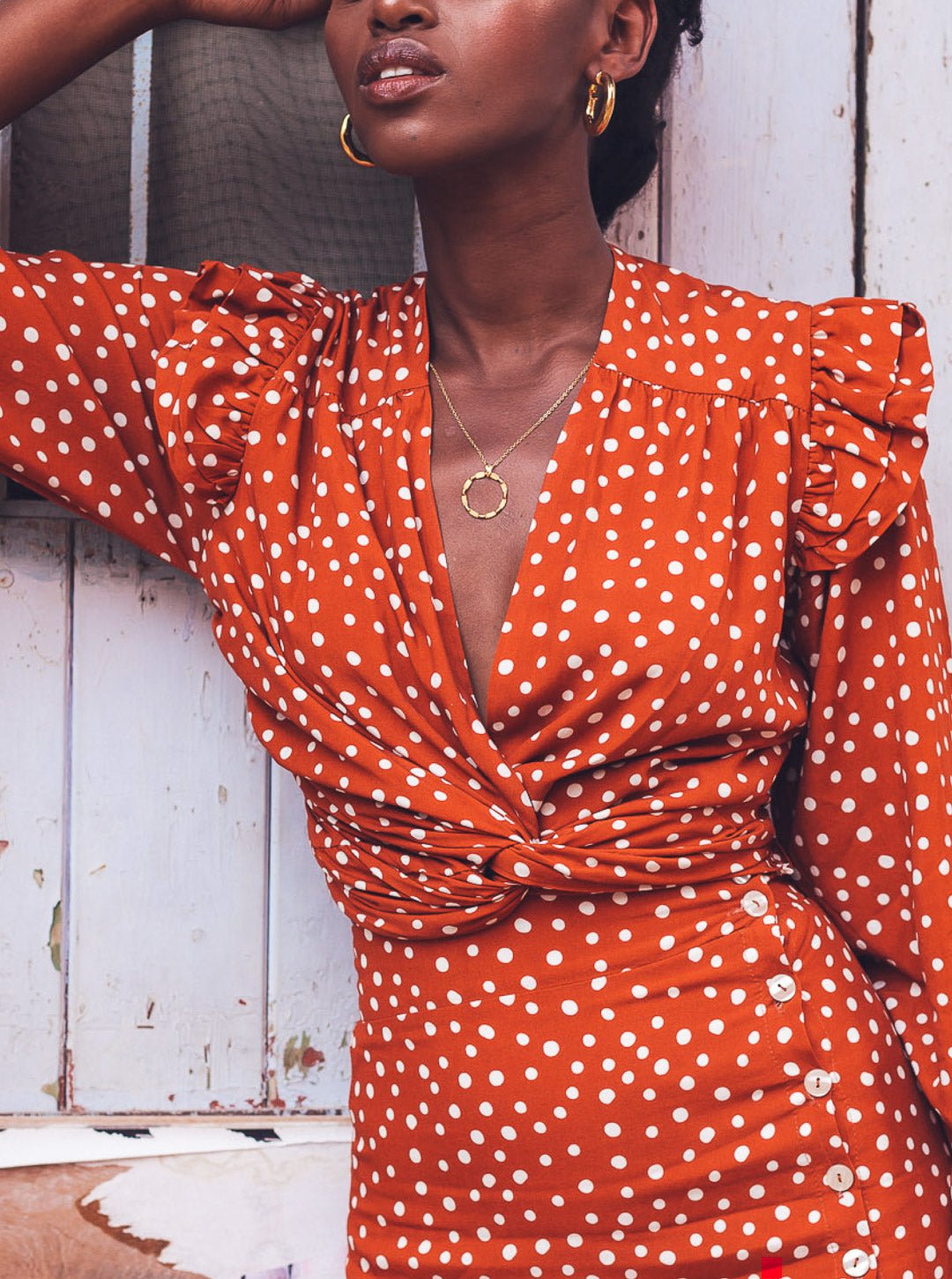 Haut-Top Lizzie - Imprimé terracotta- Indira de paris