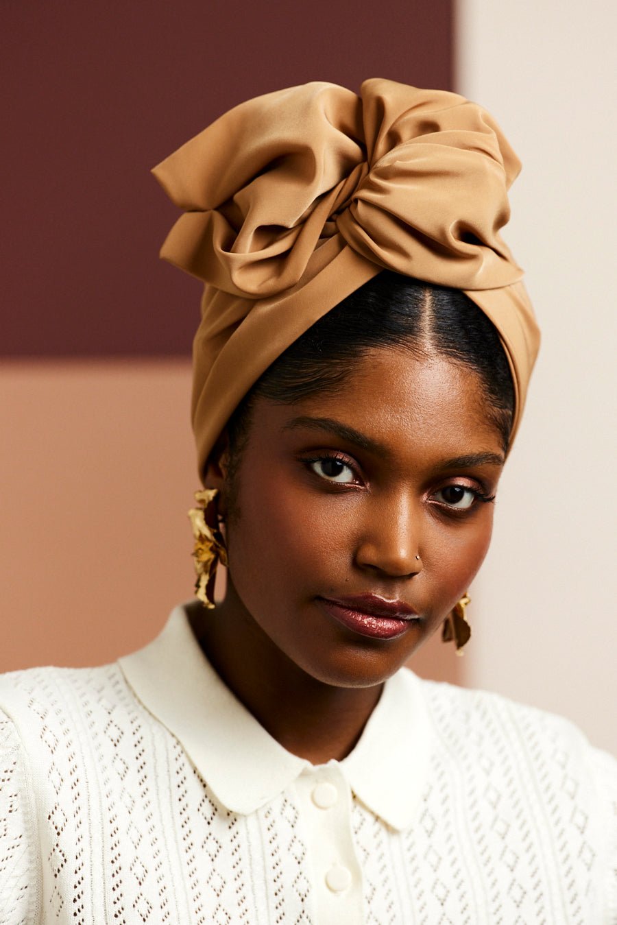 Turbans femme fil métal - AFRICAINE MACADAMIA - Indira de paris