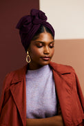 Turbans femme fil métal - AFRICAINE PRUNE - Indira de paris