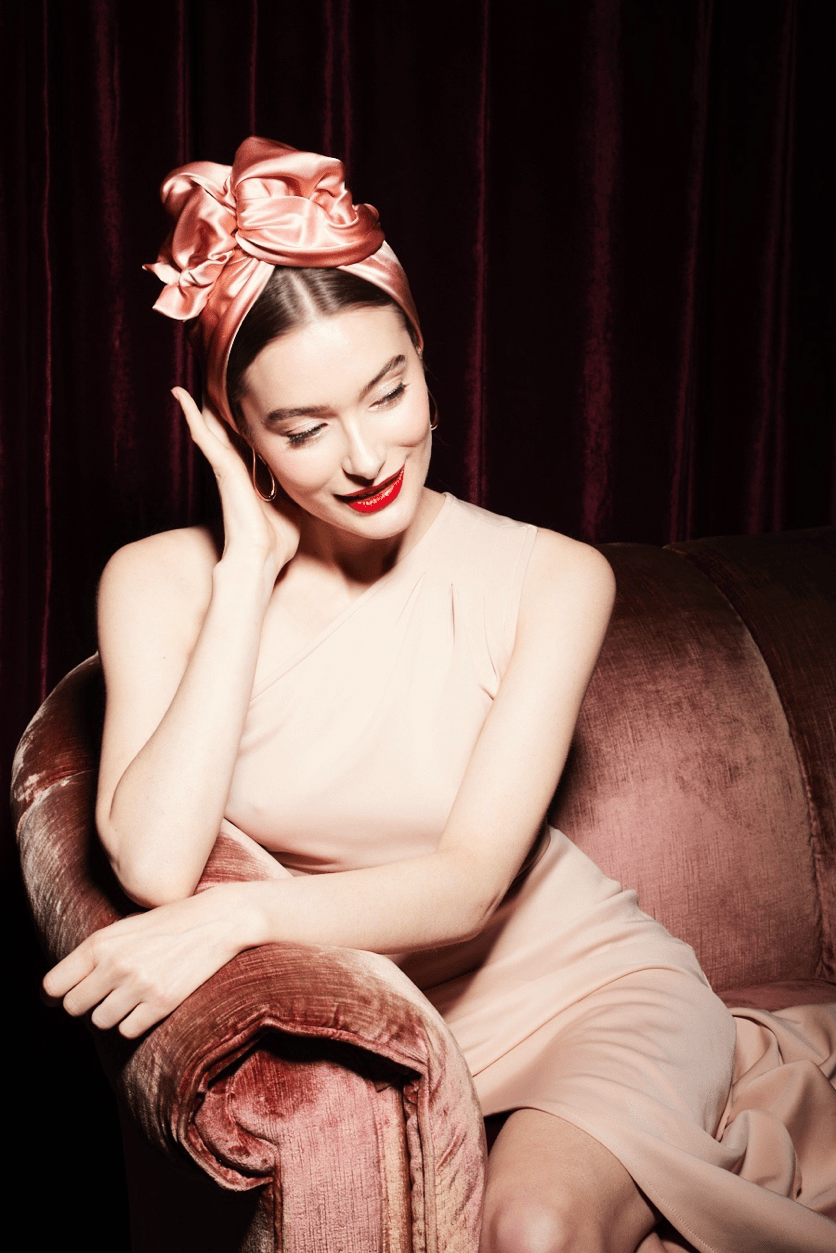 Turbans femme fil métal - AFRICAINE SOIE - CORAIL - Indira de paris