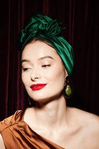 Turbans femme fil métal - AFRICAINE SOIE - EMERAUDE - Indira de paris