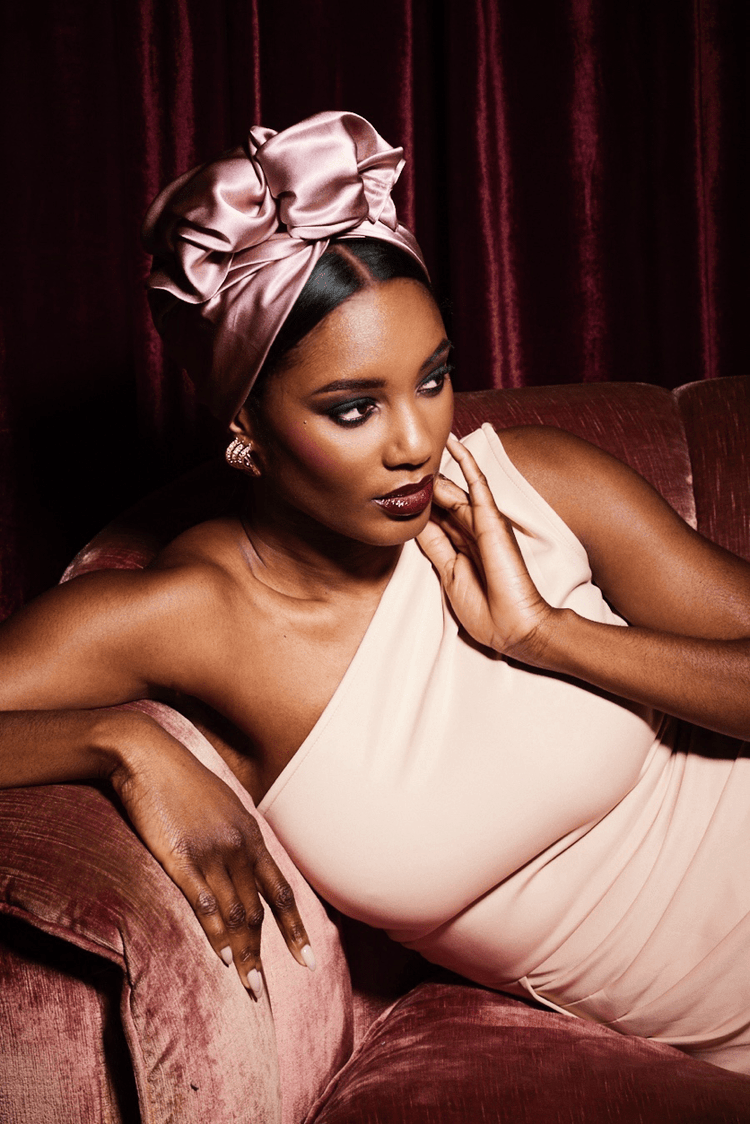 Turbans femme fil métal - AFRICAINE SOIE - MAUVE - Indira de paris