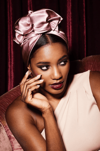 Turbans femme fil métal - AFRICAINE SOIE - MAUVE - Indira de paris