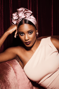 Turbans femme fil métal - AFRICAINE SOIE - MAUVE - Indira de paris