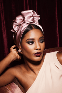 Turbans femme fil métal - AFRICAINE SOIE - MAUVE - Indira de paris