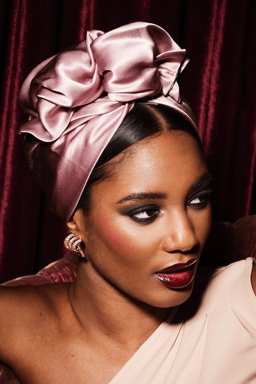 Turbans femme fil métal - AFRICAINE SOIE - MAUVE - Indira de paris