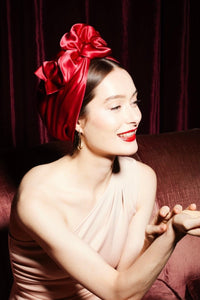 Turbans femme fil métal - AFRICAINE SOIE - RUBIS - Indira de paris