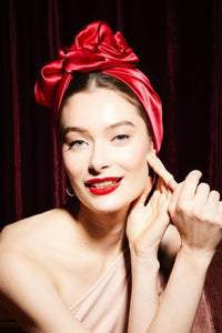 Turbans femme fil métal - AFRICAINE SOIE - RUBIS - Indira de paris