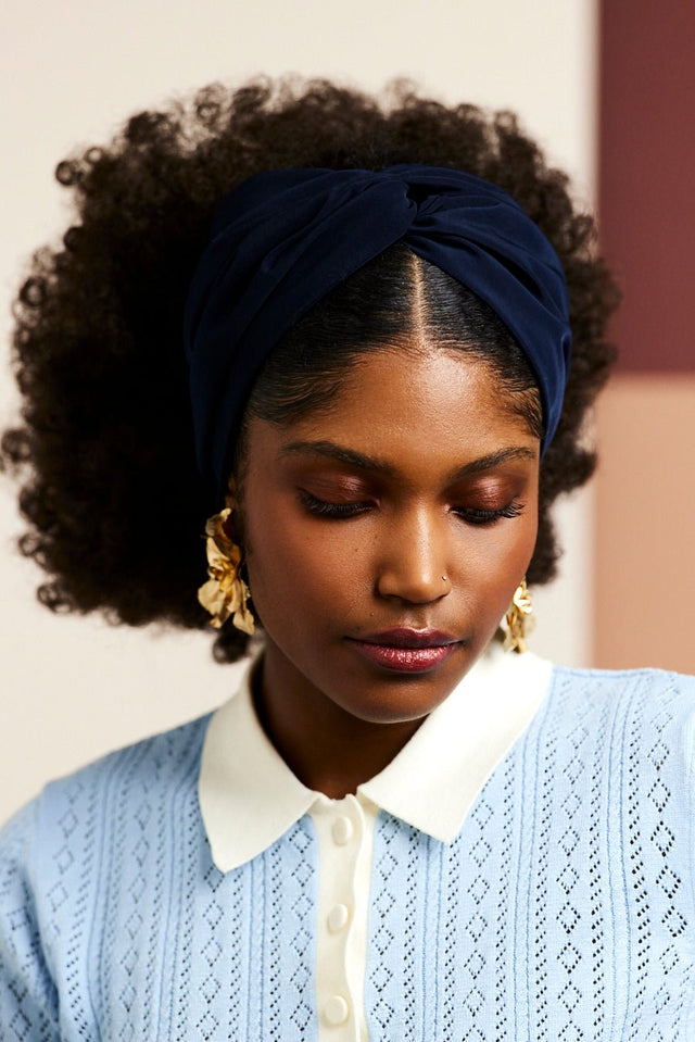 Bandeau cheveux femme - BANDEAU - Californienne Bleu Nuit - Indira de paris