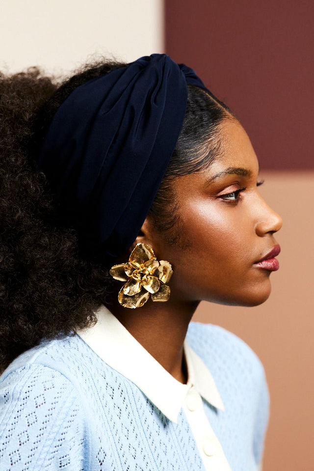 Bandeau cheveux femme - BANDEAU - Californienne Bleu Nuit - Indira de paris