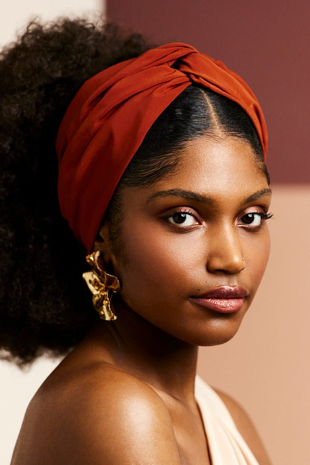 Bandeau cheveux femme - BANDEAU - Californienne Orange brûlé - Indira de paris