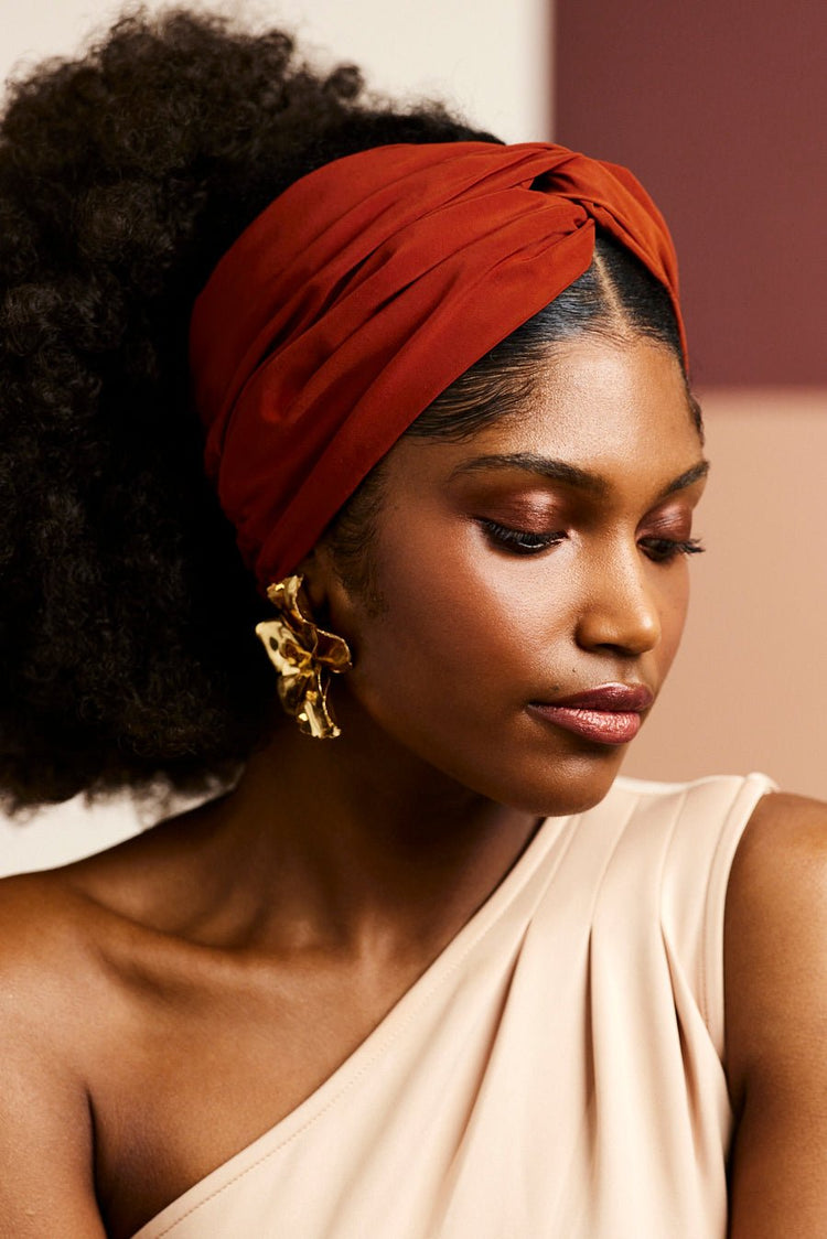 Bandeau cheveux femme - BANDEAU - Californienne Orange brûlé - Indira de paris