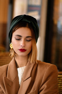 BANDEAU REVERSIBLE VELOURS VERT