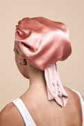 Bonnet de nuit en soie-BONNET DE NUIT EN SOIE CORAIL- Indira de paris