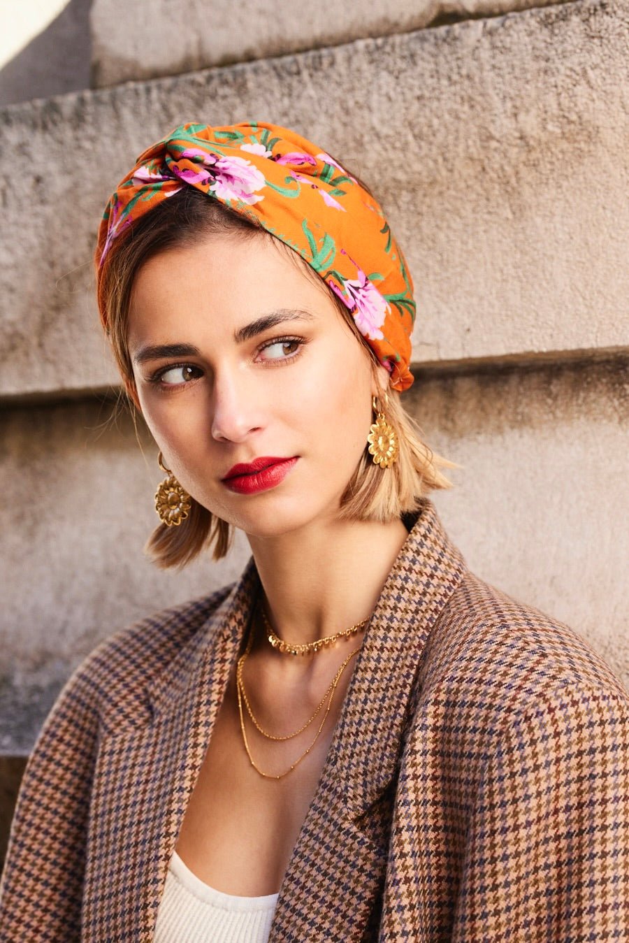 Bandeau cheveux femme - CALIFORNIENNE INDRA ORANGE - Indira de paris