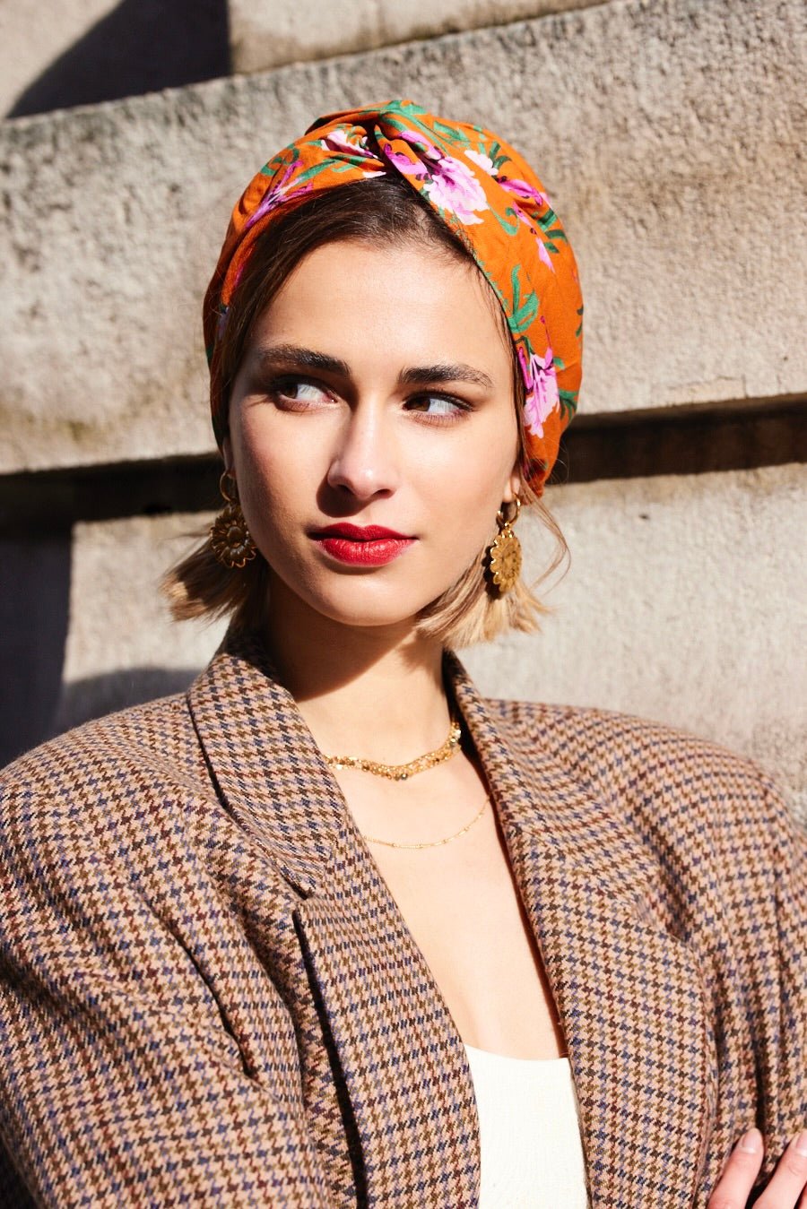 Bandeau cheveux femme - CALIFORNIENNE INDRA ORANGE - Indira de paris
