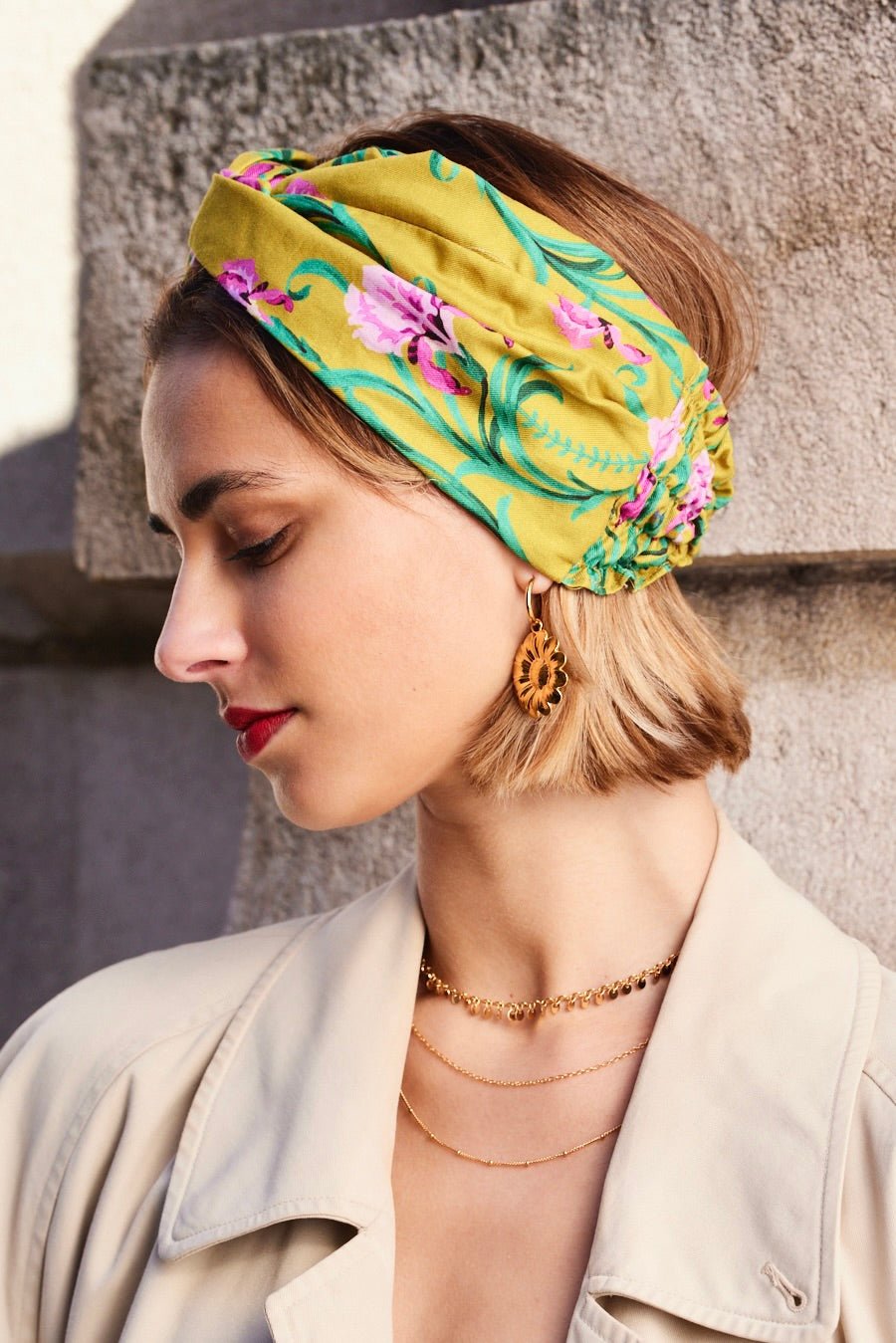 Bandeau cheveux femme - CALIFORNIENNE INDRA VERT ANIS - Indira de paris