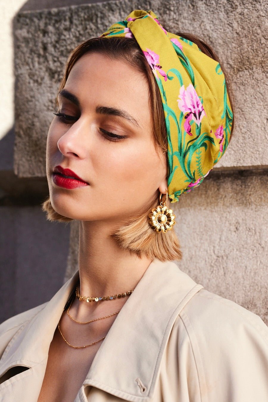 Bandeau cheveux femme - CALIFORNIENNE INDRA VERT ANIS - Indira de paris