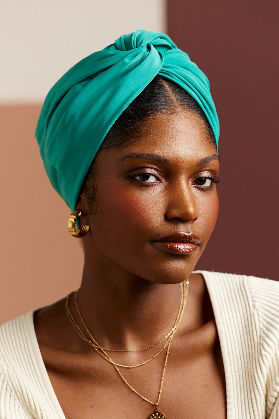 Turbans femme modulable - CUBAINE AQUA - Indira de paris