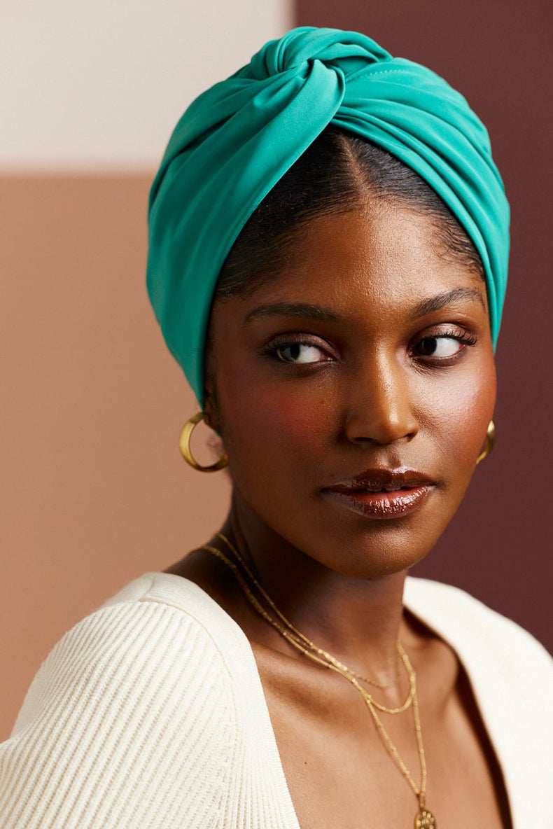 Turbans femme modulable - CUBAINE AQUA - Indira de paris