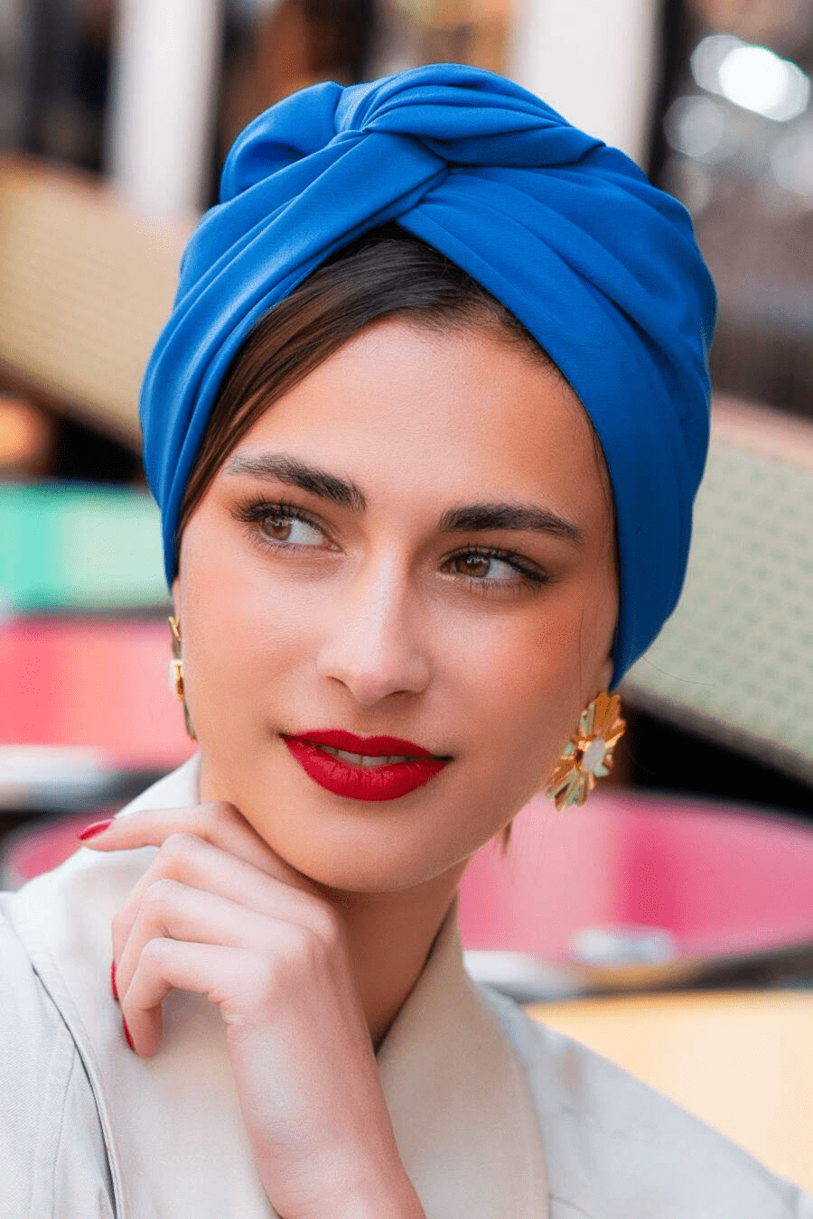 Turbans femme modulable - CUBAINE BLEU FRANCE - Indira de paris