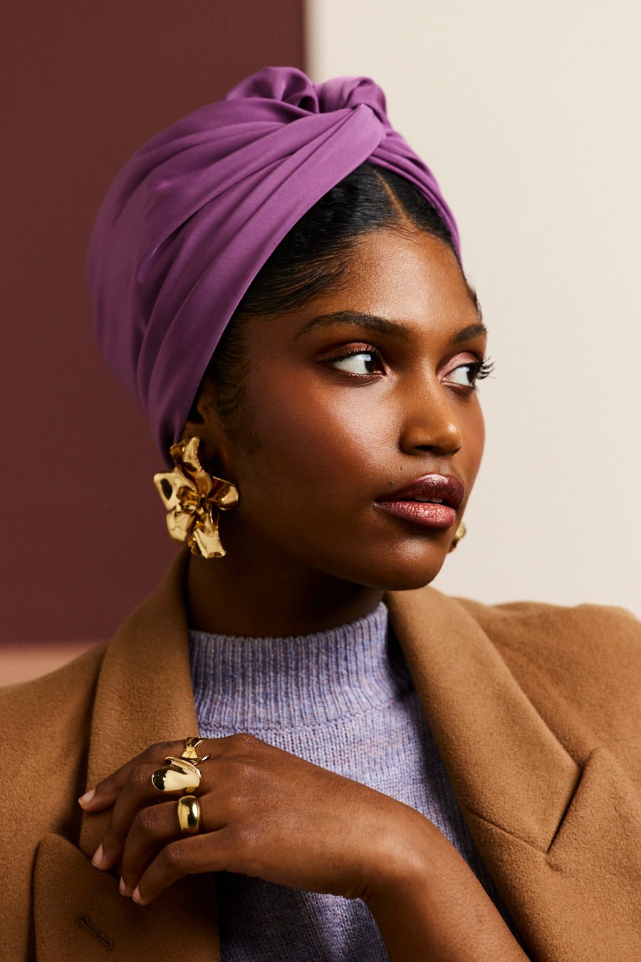 Turbans femme modulable - CUBAINE LILAS - Indira de paris