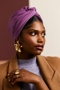Turbans femme modulable - CUBAINE LILAS - Indira de paris