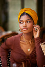 Turbans femme modulable - CUBAINE MOUTARDE - Indira de paris